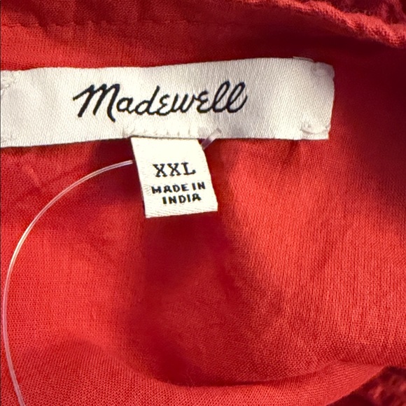 Madewell Seersucker Puff-Sleeve Cutout Mini Dress Size XXL - Picture 6 of 6